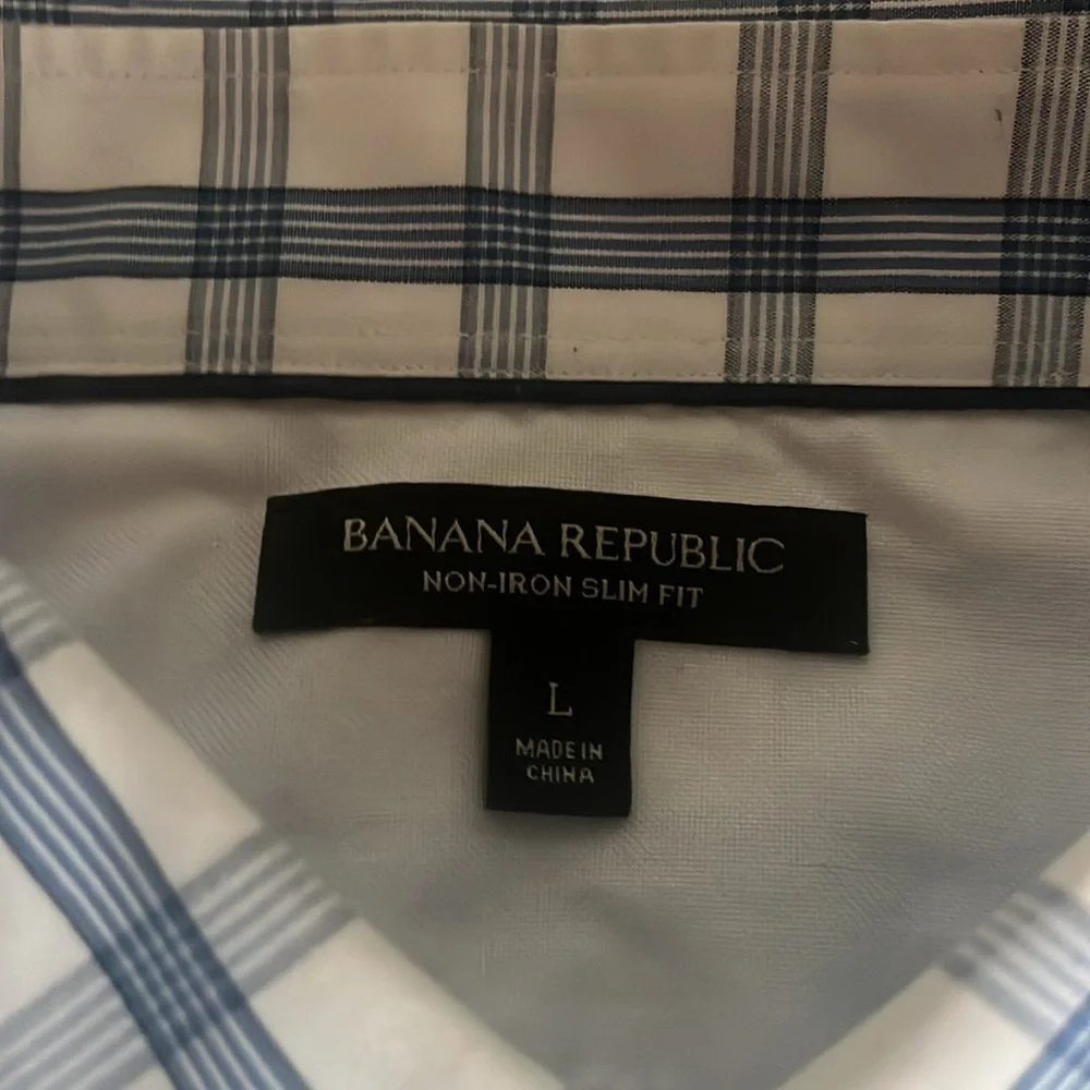 Banana Republic non iron slim fit Striped Button down shirt Size L